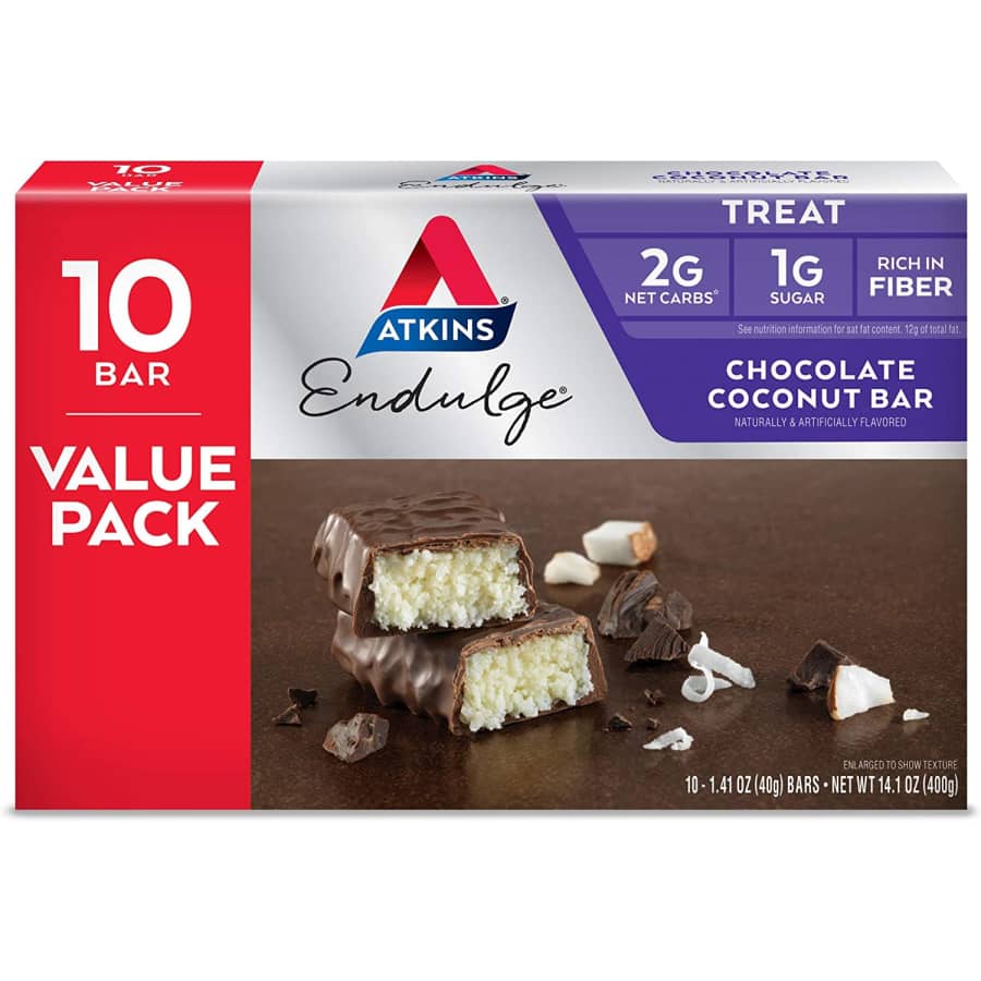 Atkins Endulge Chocolate Coconut Bar 10-Pack for $20