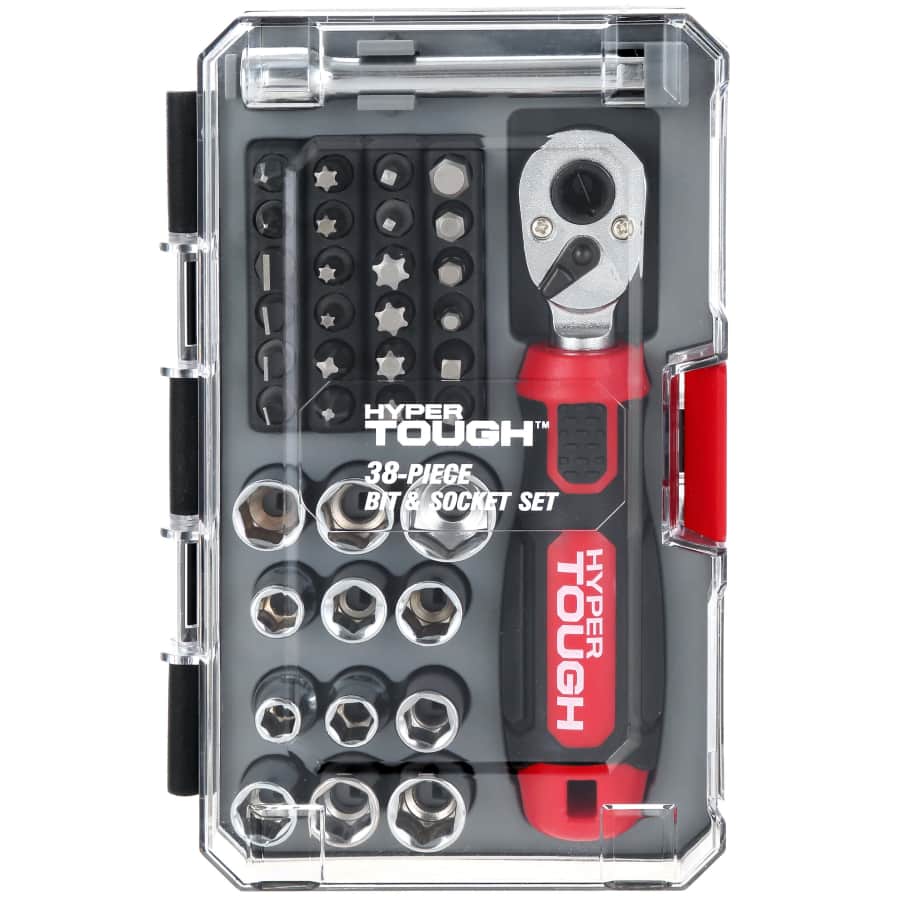 Hyper Tough 38-Pc. Stubby Wrench & Sockets Bit Set for $8 Hyper Tough 38-Pc. Stubby Wrench & Sockets Bit Set for $8