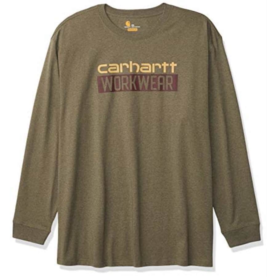 Carhartt Men's Petite Relaxed Fit Heavyweight Long-Sleeve Workwear Graphic T-Shirt, Winter Moss for $24 Carhartt Men's Petite Relaxed Fit Heavyweight Long-Sleeve Workwear Graphic T-Shirt, Winter Moss for $24