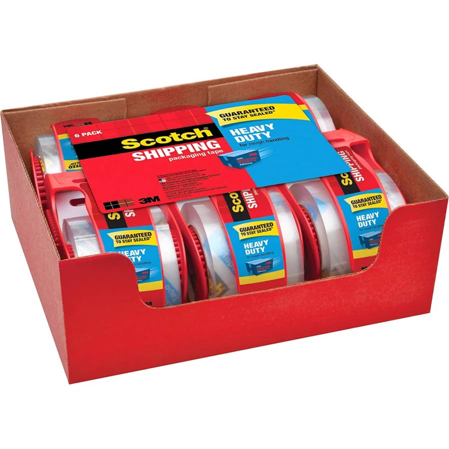 Scotch Packaging Tape 6-Pack w/ Dispenser for $14