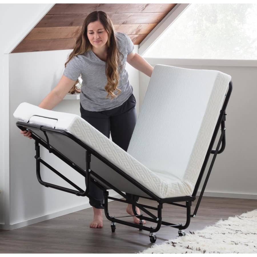Brookside Cot-Size Folding Rollaway Bed w/ 4" Mattress for $209