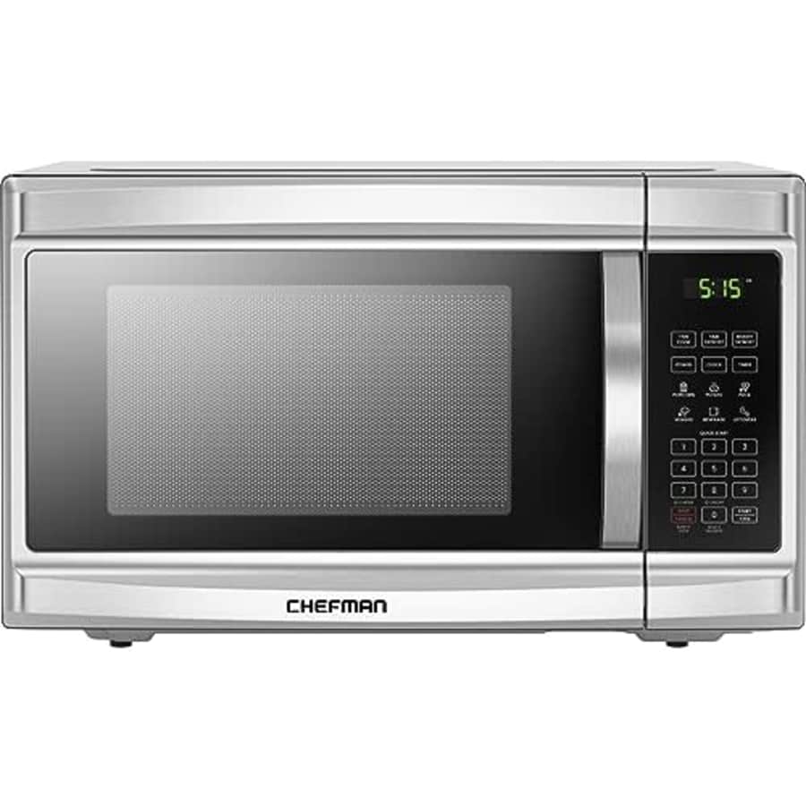 Chefman Countertop Microwave Oven, 1.3 Cu. Ft. Digital, Stainless Steel, 1000 Watts, with 6 Auto for $115