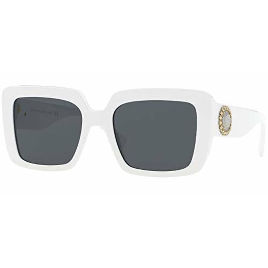 Versace VE 4384B 532787 White Plastic Square Sunglasses Grey Lens for $200