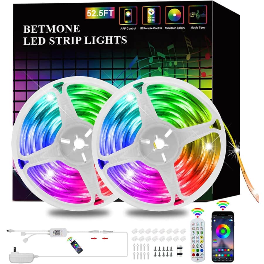Betmone 52-Foot LED Strip Lights for $23 Betmone 52-Foot LED Strip Lights for $23
