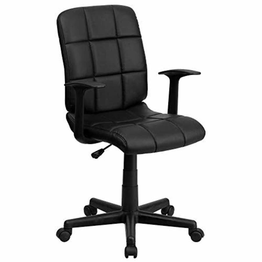 Flash Furniture Mid-Back Black Quilted Vinyl Swivel Task Office Chair with Arms for $92