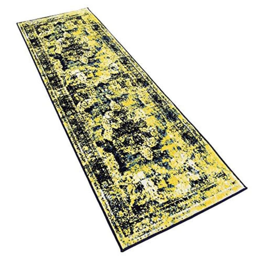 Unique Loom Sofia Collection Area Rug - Salle Garnier (2' x 6' 7" Runner, Navy Blue/ Yellow) for $39 Unique Loom Sofia Collection Area Rug - Salle Garnier (2' x 6' 7" Runner, Navy Blue/ Yellow) for $39