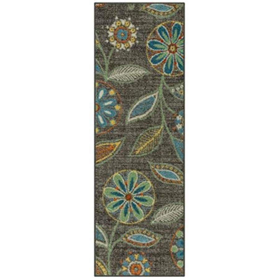 Maples Rugs Reggie Floral Runner Rug Non Slip Hallway Entry Carpet [Made in USA], Multi, 2 x 6 for $17