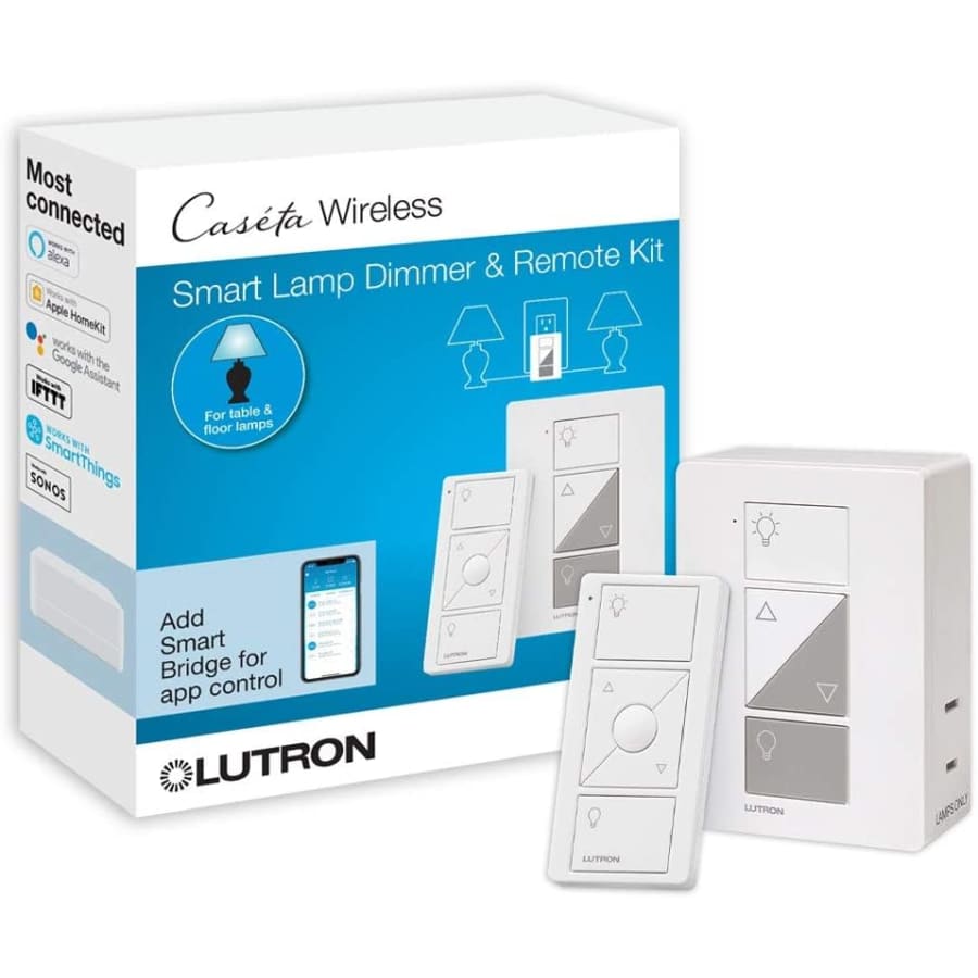 Lutron Caseta Smart Home Plug-in Lamp Dimmer Switch and Pico Remote Kit for $50