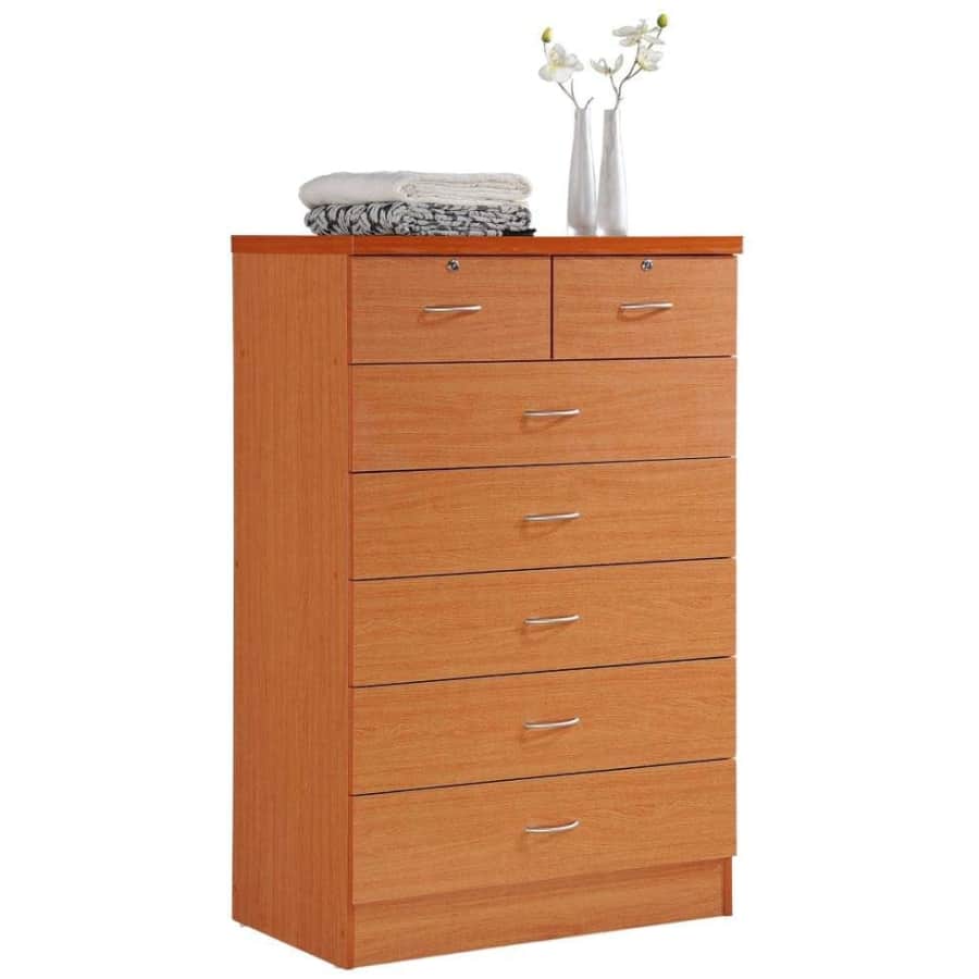 Hodedah 7-Drawer Lockable Wood Chest for $102