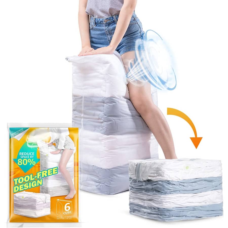 Taili Jumbo Cube Vacuum Storage Bag 6-Pack for $30