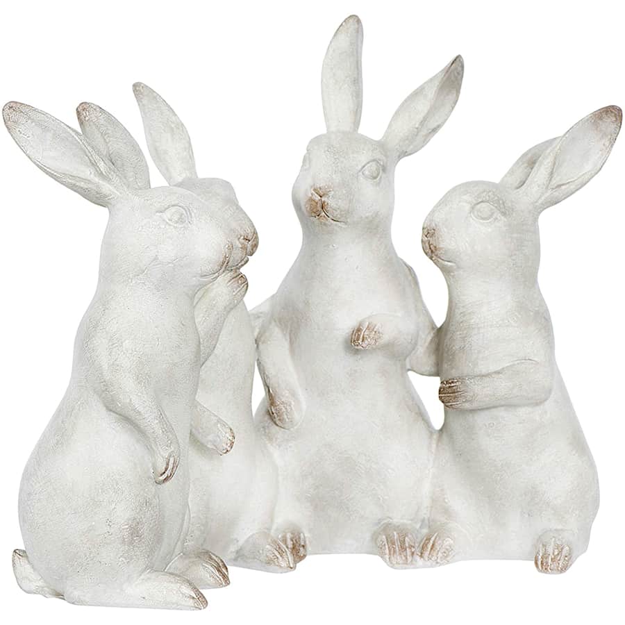 Creative Co-op Whitewashed Bunny Rabbit Quartet for $32