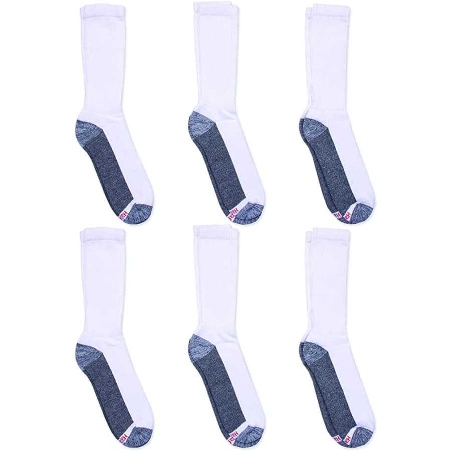 Hanes Men's ComfortBlend Max Cushion Crew Socks 6-Pack for $17