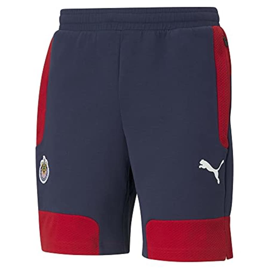 PUMA Men's Standard CHG EVOSTRIPE Shorts, Peacoat-Tango Red, Medium for $61