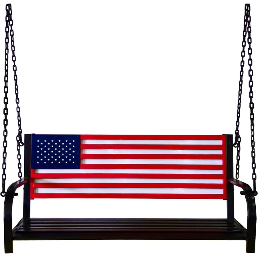 Backyard Expressions American Flag Porch Swing for $174