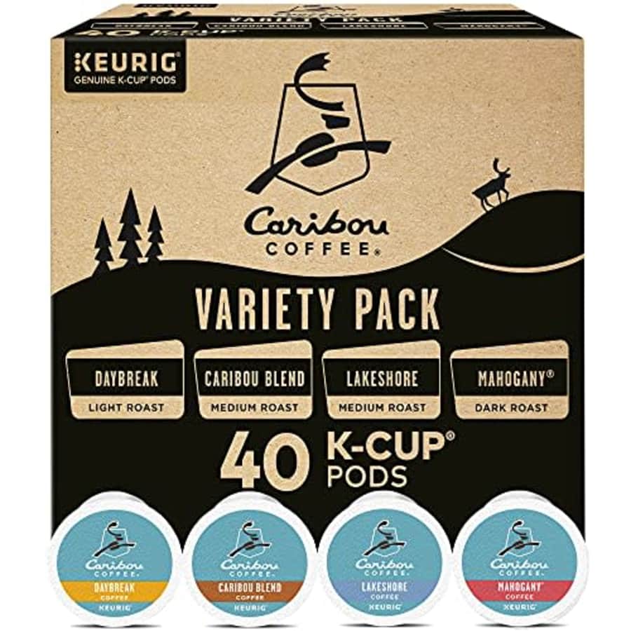 Keurig Caribou Coffee Favorites Variety Pack, Single-Serve Coffee K-Cup Pods Sampler, 40 Count for $29 Keurig Caribou Coffee Favorites Variety Pack, Single-Serve Coffee K-Cup Pods Sampler, 40 Count for $29