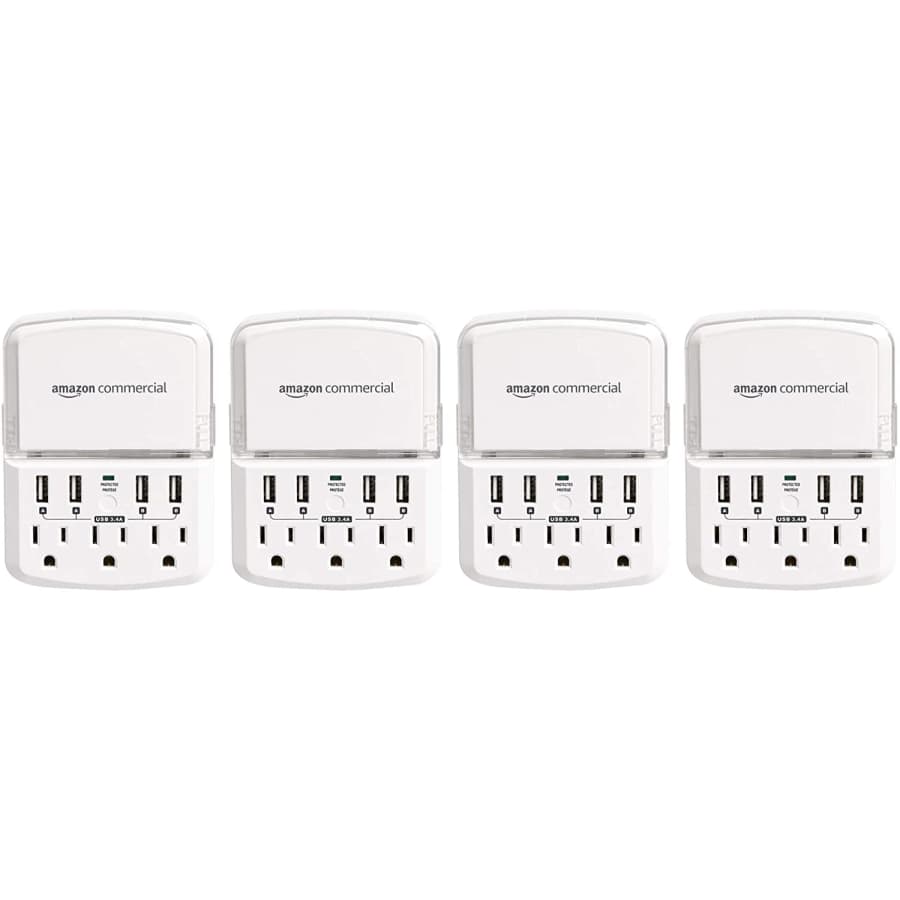 AmazonCommercial Wall Tap Surge Protector 4-Pack for $20