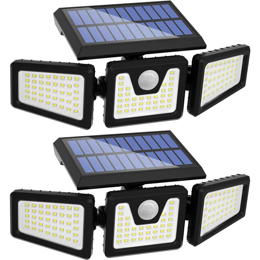 LED Solar Flood Lights 2-Pack for $21