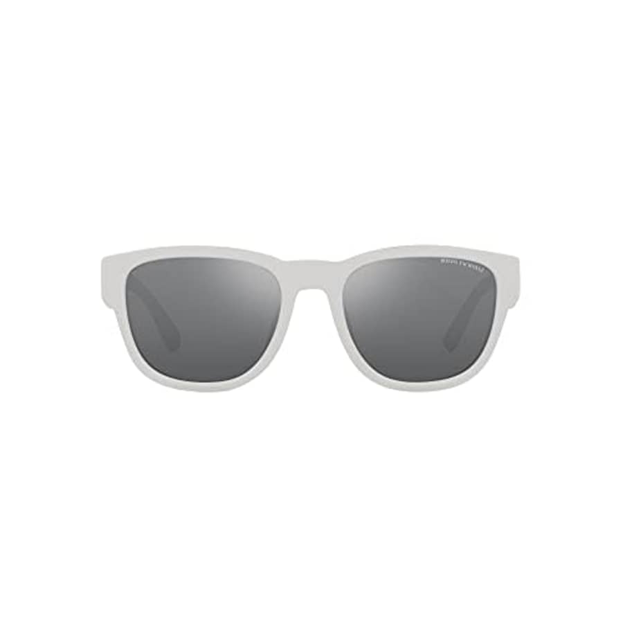 A|X ARMANI EXCHANGE Men's AX4115SU Universal Fit Square Sunglasses, Matte White/Silver for $91