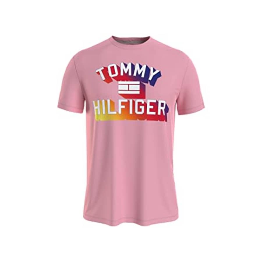 Tommy Hilfiger Men's Short Sleeve Graphic Logo T-Shirt, Ballet Pink, XXL for $18 Tommy Hilfiger Men's Short Sleeve Graphic Logo T-Shirt, Ballet Pink, XXL for $18