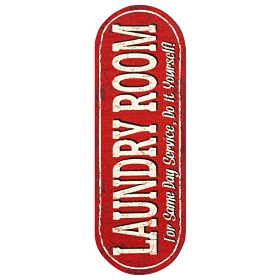 Ottomanson Laundry Collection Non-Slip Rubberback Laundry Text Design 2x5 Laundry Room Runner Rug, for $28