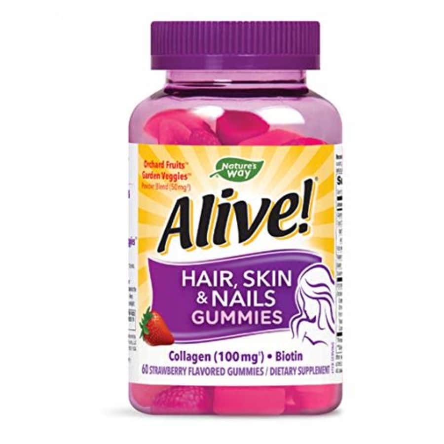 Nature's Way Alive! Hair, Skin & Nails Gummies, with Biotin and Collagen, Beauty Support*, 60 for $25