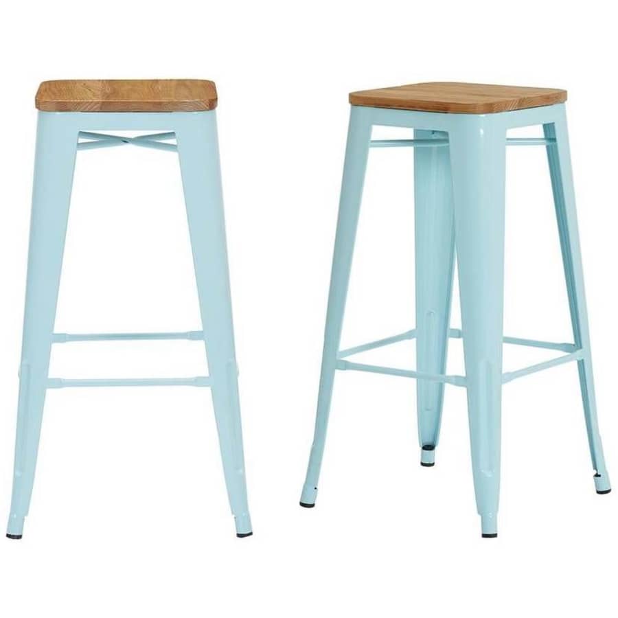 StyleWell Finwick 30" Metal Bar Stool w/ Wood Seat 2-Pack for $65