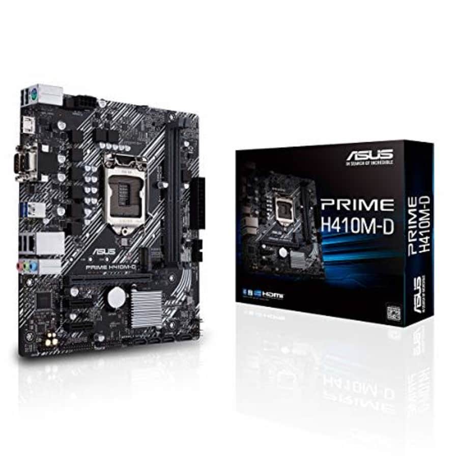 Asustek Computer Prime H410M-D, Intel H410 (LGA 1200) Micro-ATX Motherboard with Support M.2, DDR4 for $150
