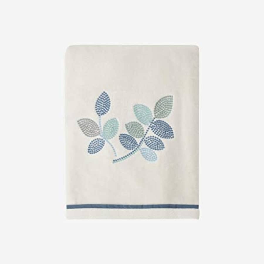 Croscill Mosaic Leaves Spa Bath Towel, Light Cream for $40