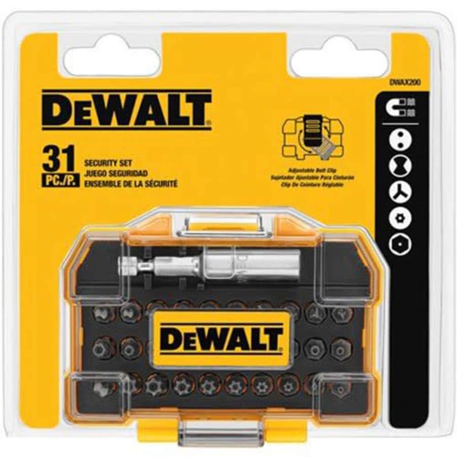 DeWalt 31-Piece Security Screwdriver Bit Set: $18