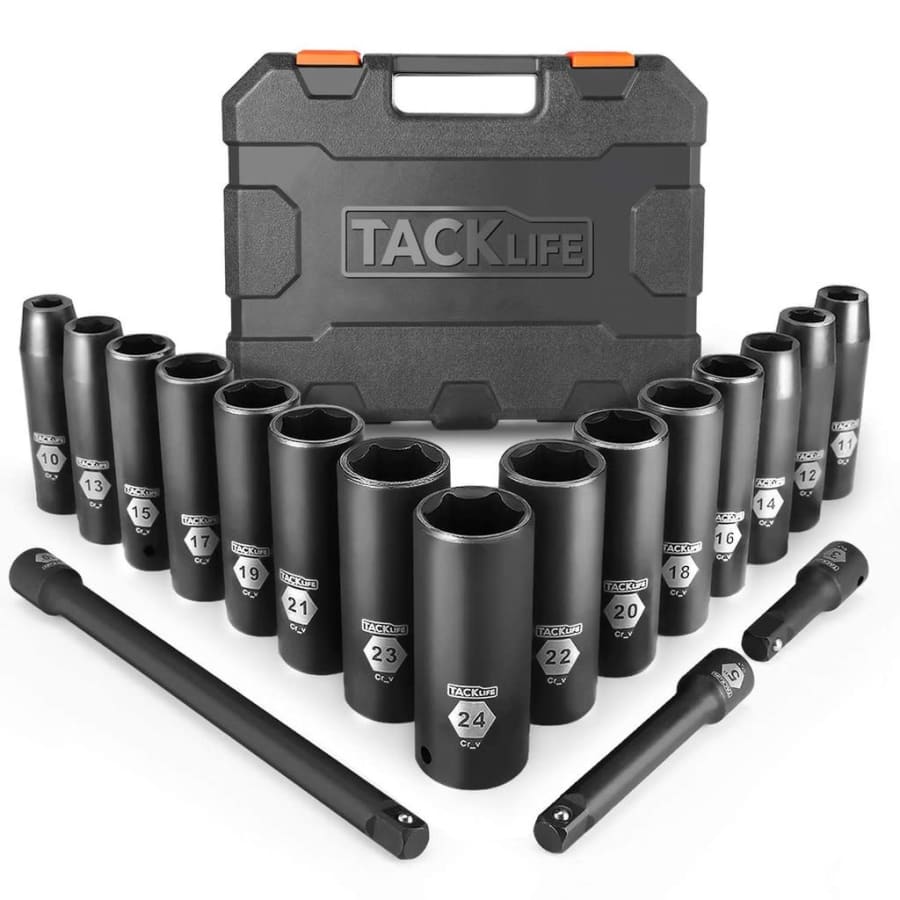 Tacklife 18-Piece 1/2" Drive Deep Impact Socket Set for $22 Tacklife 18-Piece 1/2" Drive Deep Impact Socket Set for $22