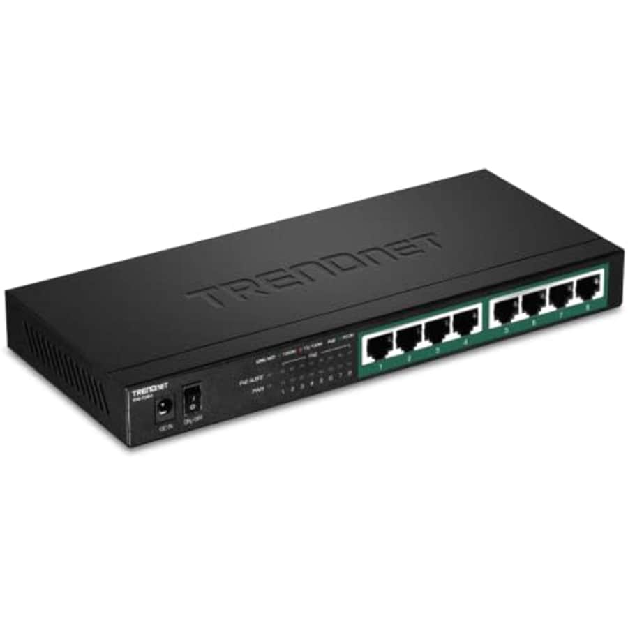TRENDnet 8-Port Gigabit PoE+ Switch, 120W PoE Power Budget, 16Gbps Switching Capacity, IEEE 802.1p for $90
