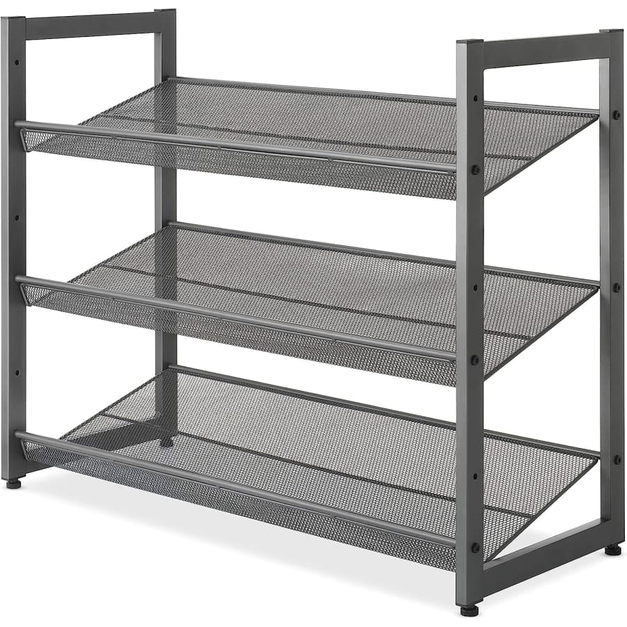 Whitmor Steel Mesh 3-Tier Shoe Rack for $34 Whitmor Steel Mesh 3-Tier Shoe Rack for $34