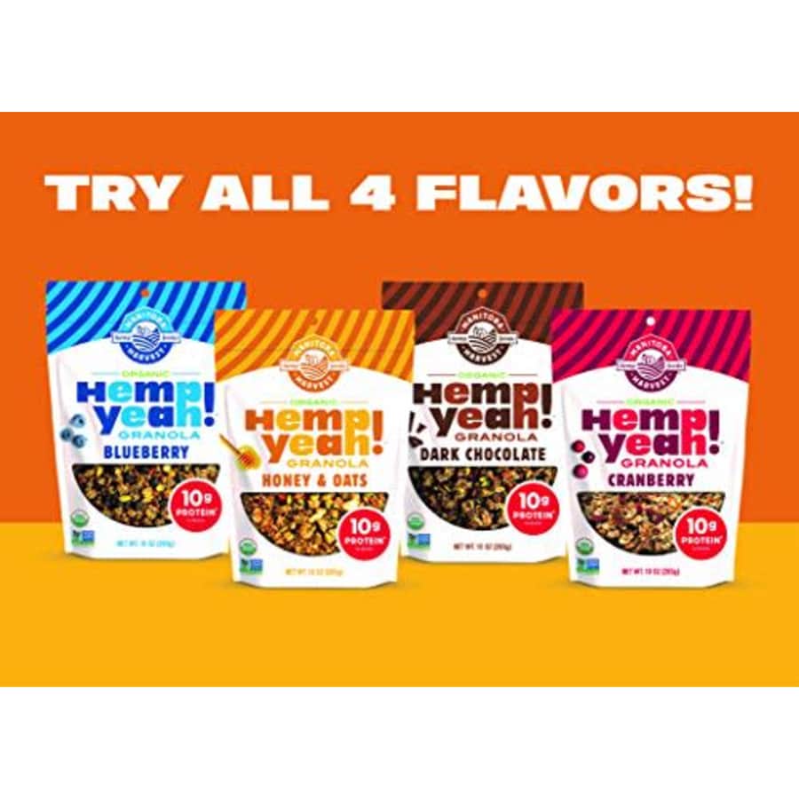 Manitoba Harvest Hemp Yeah! Granola, Honey & Oats, 10oz, with 10 g of Protein, 3.5 G Omegas, 3 g of for $40 Manitoba Harvest Hemp Yeah! Granola, Honey & Oats, 10oz, with 10 g of Protein, 3.5 G Omegas, 3 g of for $40