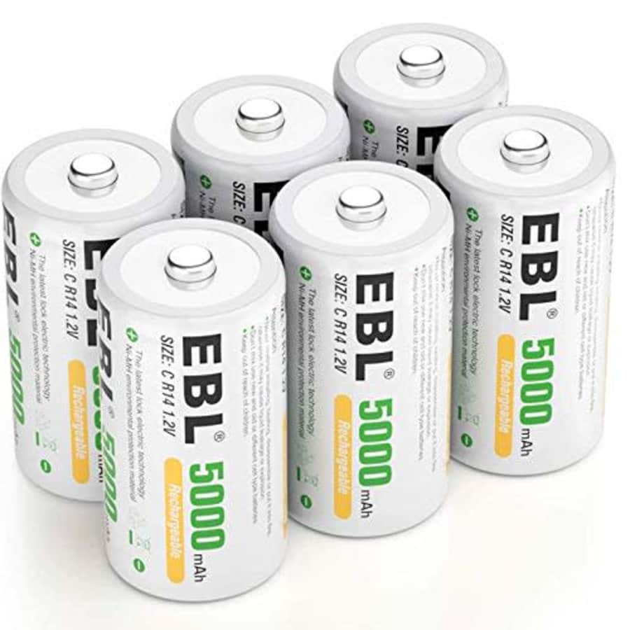 EBL Rechargeable C Batteries 5000mAh Ready2Charge C Size Battery with Storage Box, Pack of 6 for $30 EBL Rechargeable C Batteries 5000mAh Ready2Charge C Size Battery with Storage Box, Pack of 6 for $30