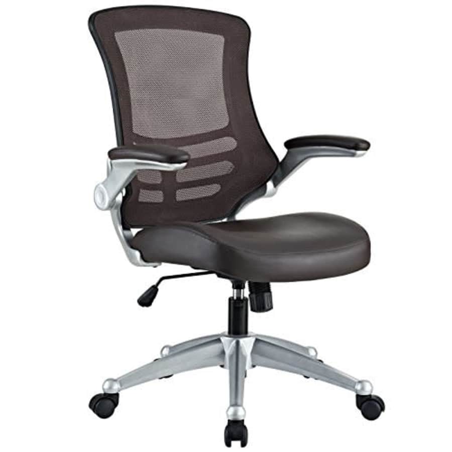 Modway Attainment Mesh Back and Vinyl Seat Modern Office Chair in Brown for $154