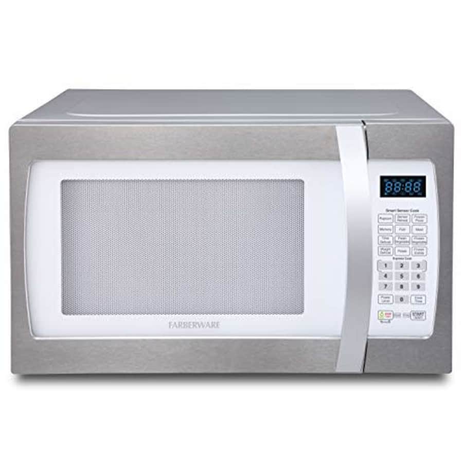 Farberware Professional FMO13AHTPLE 1.3 Cu. Ft. 1100-Watt Microwave Oven with Smart Sensor Cooking, for $128 Farberware Professional FMO13AHTPLE 1.3 Cu. Ft. 1100-Watt Microwave Oven with Smart Sensor Cooking, for $128