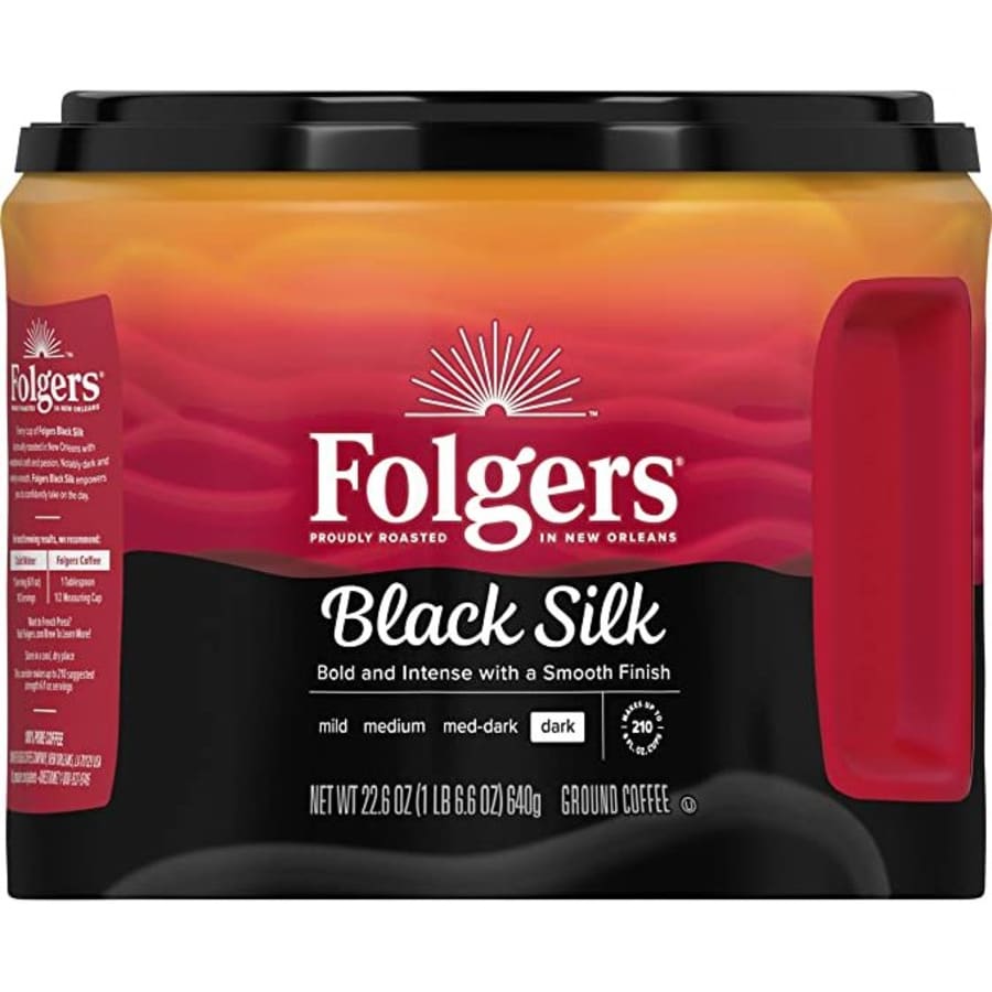 Folgers Black Silk Dark Roast Coffee 22.6-oz. Bag 6-Pack for $17 Folgers Black Silk Dark Roast Coffee 22.6-oz. Bag 6-Pack for $17