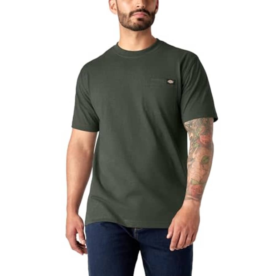 Dickies Men's Heavyweight Heathered Short Sleeve Pocket T-Shirt for $17 Dickies Men's Heavyweight Heathered Short Sleeve Pocket T-Shirt for $17