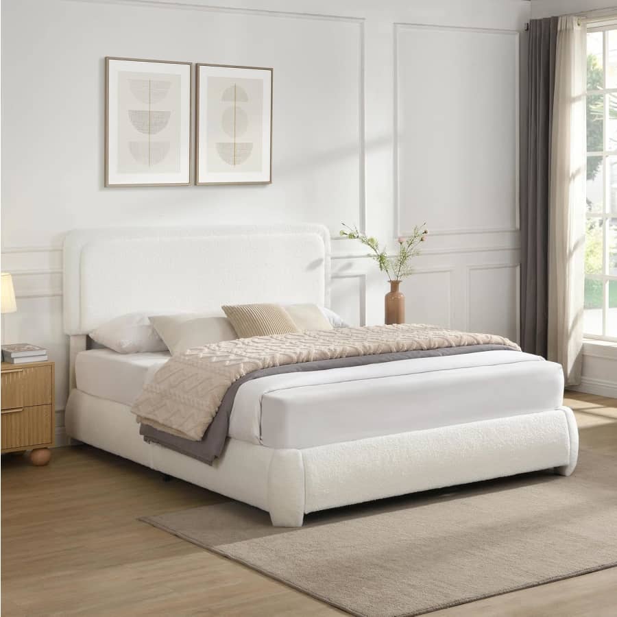 Zerduos Cloud Bed Frame w/ Adjustable Headboard from $69