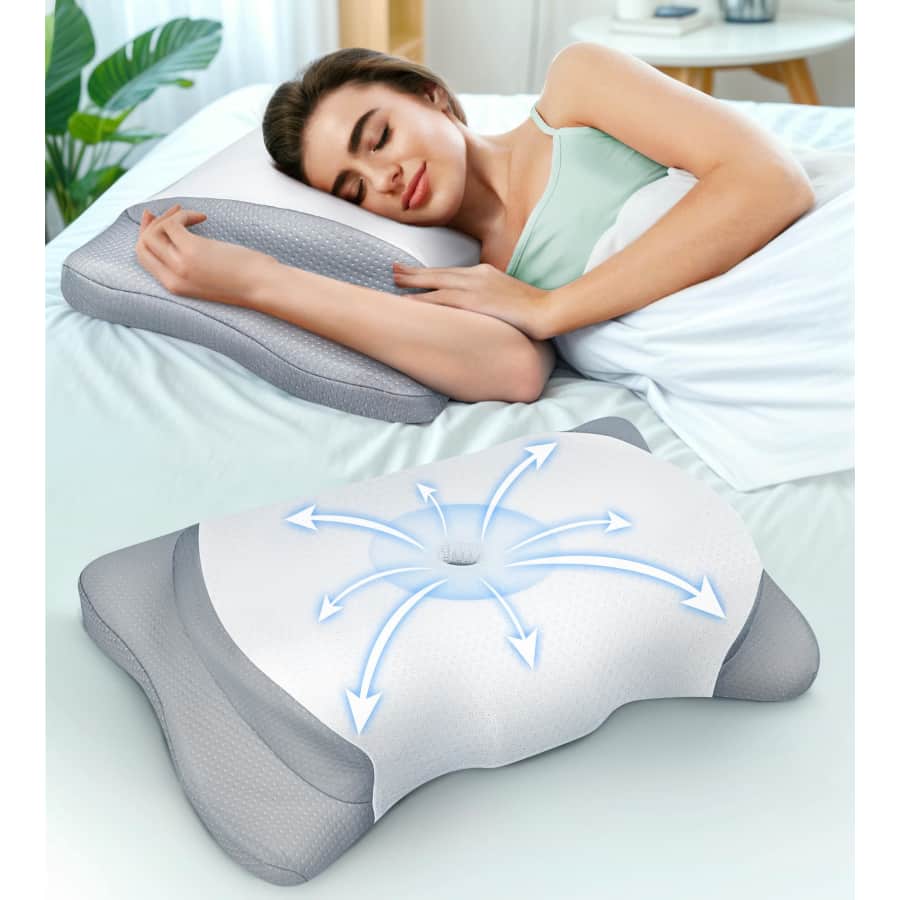 Adjustable Height Cervical Neck Pillow for $20