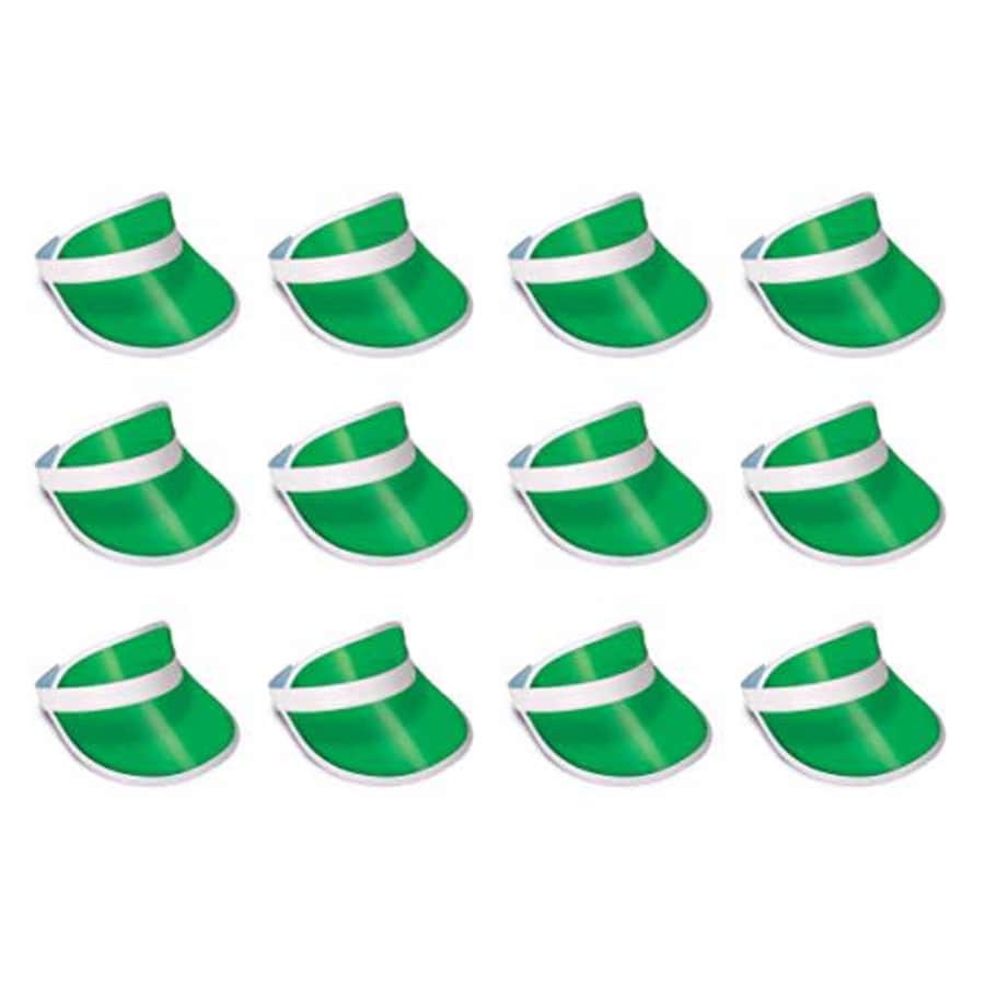 Beistle 12 Piece Clear Plastic Dealers Visor Hats Casino Party Supplies and Favors, One Size, Green for $30 Beistle 12 Piece Clear Plastic Dealers Visor Hats Casino Party Supplies and Favors, One Size, Green for $30
