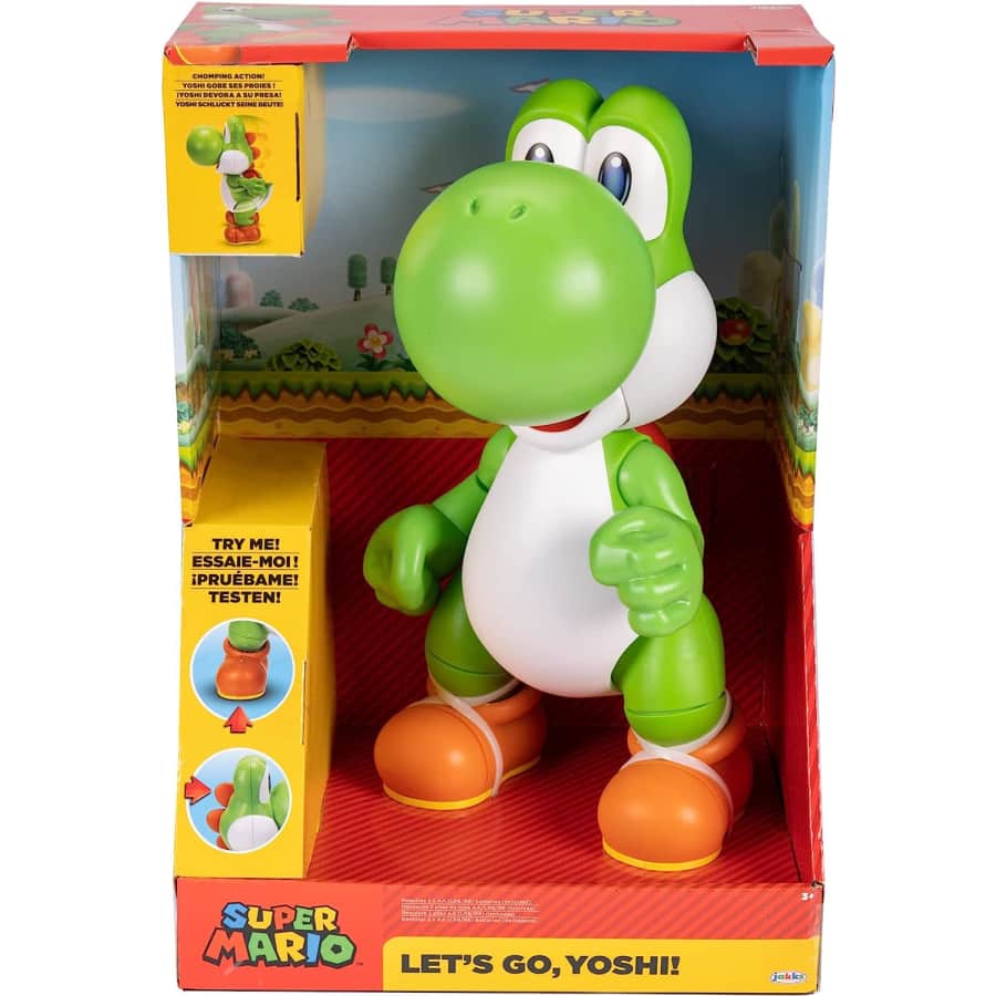 Super Mario Let's Go, Yoshi! 12" Interactive Action Figure for $25