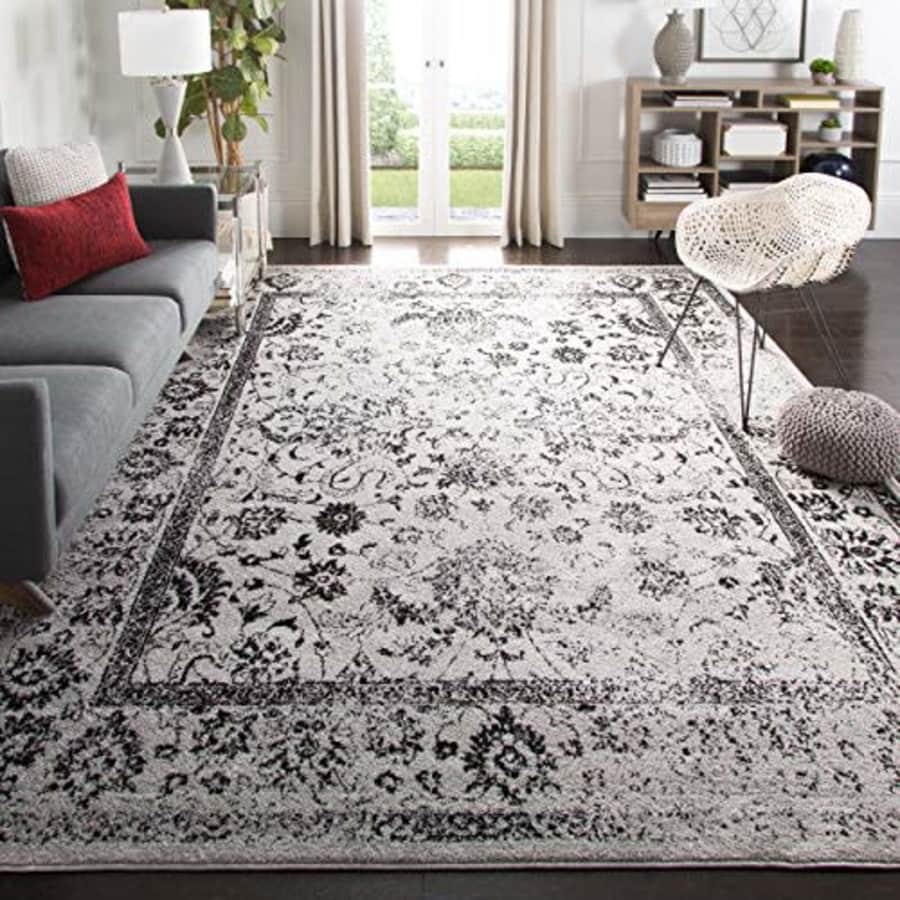 Safavieh Adirondack Collection ADR109B Grey/Black Vintage Oriental Distressed Area Rug 10' Square for $228