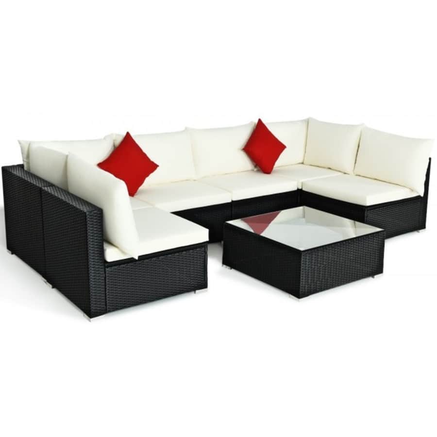 Costway 7-Piece Outdoor Sectional Wicker Patio Sofa Set for $629 Costway 7-Piece Outdoor Sectional Wicker Patio Sofa Set for $629