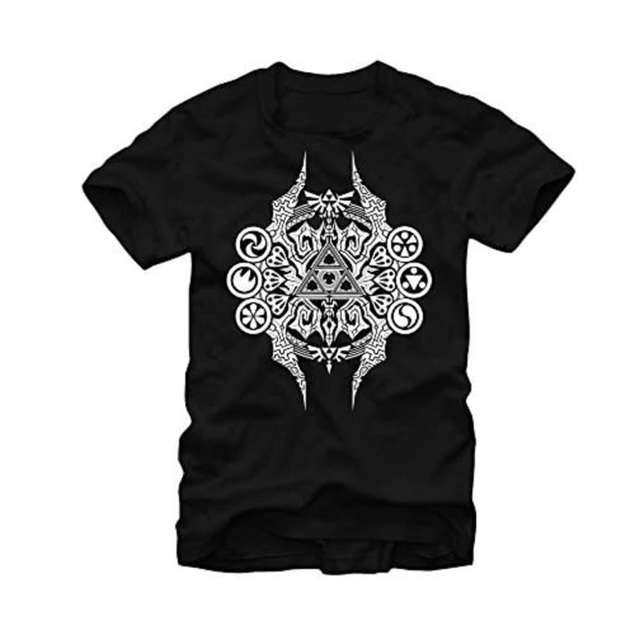 Nintendo Men's Triforce Mark T-Shirt, Black, 4X-Large for $17