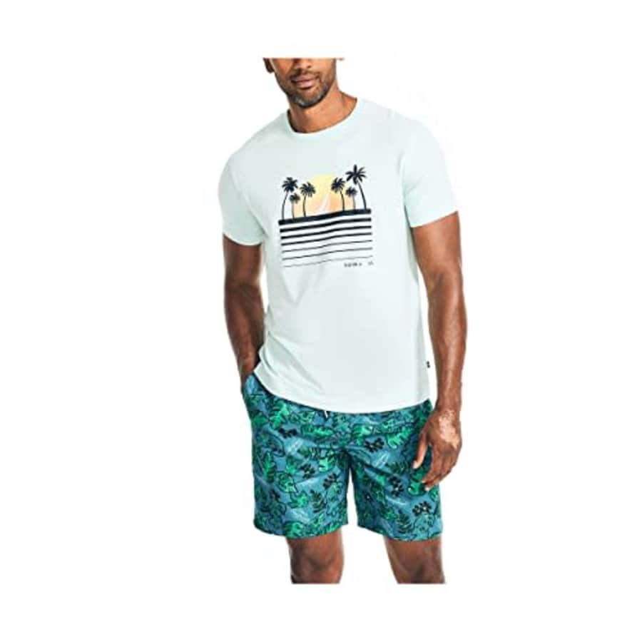 Nautica Men's Sustainably Crafted Palm Trees Graphic T-Shirt, Blue Tint, X-Large for $17