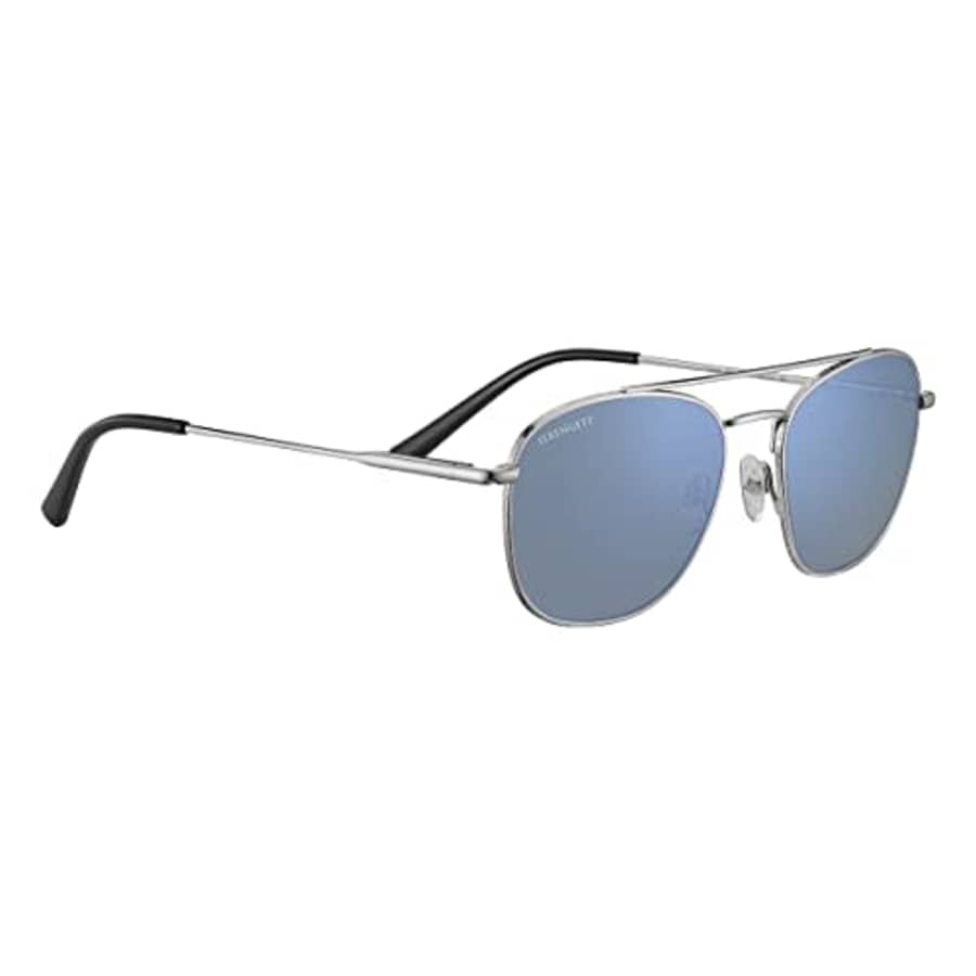 Serengeti Carroll Polarized Square Sunglasses, Shiny Silver, Medium for $201