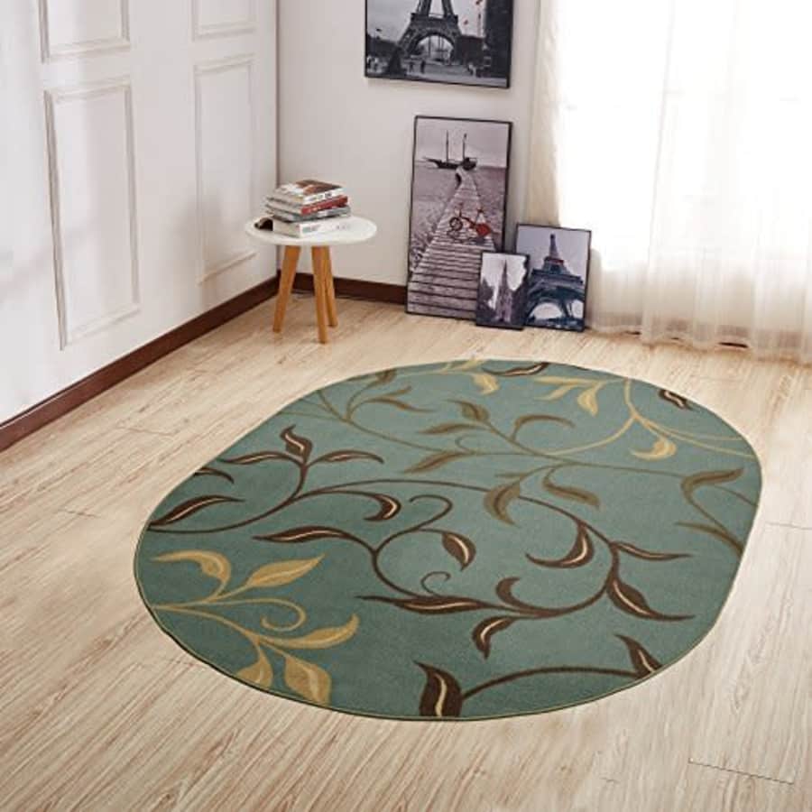 Ottomanson Ottohome Collection Contemporary Leaves Design Rubber Back Area Rug, 4'11" x 6'6", for $53 Ottomanson Ottohome Collection Contemporary Leaves Design Rubber Back Area Rug, 4'11" x 6'6", for $53