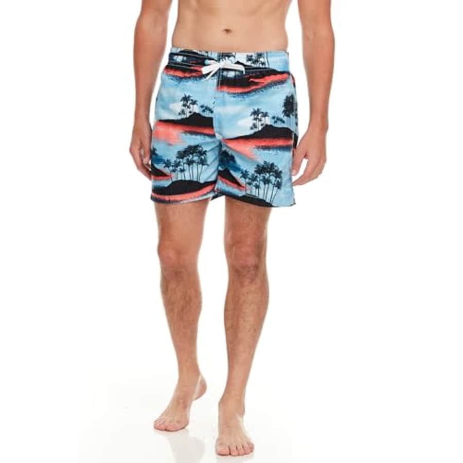 Kanu Surf Men's Havana Swim Trunks (Regular & Extended Sizes), Islands Blue/Coral, Large for $12