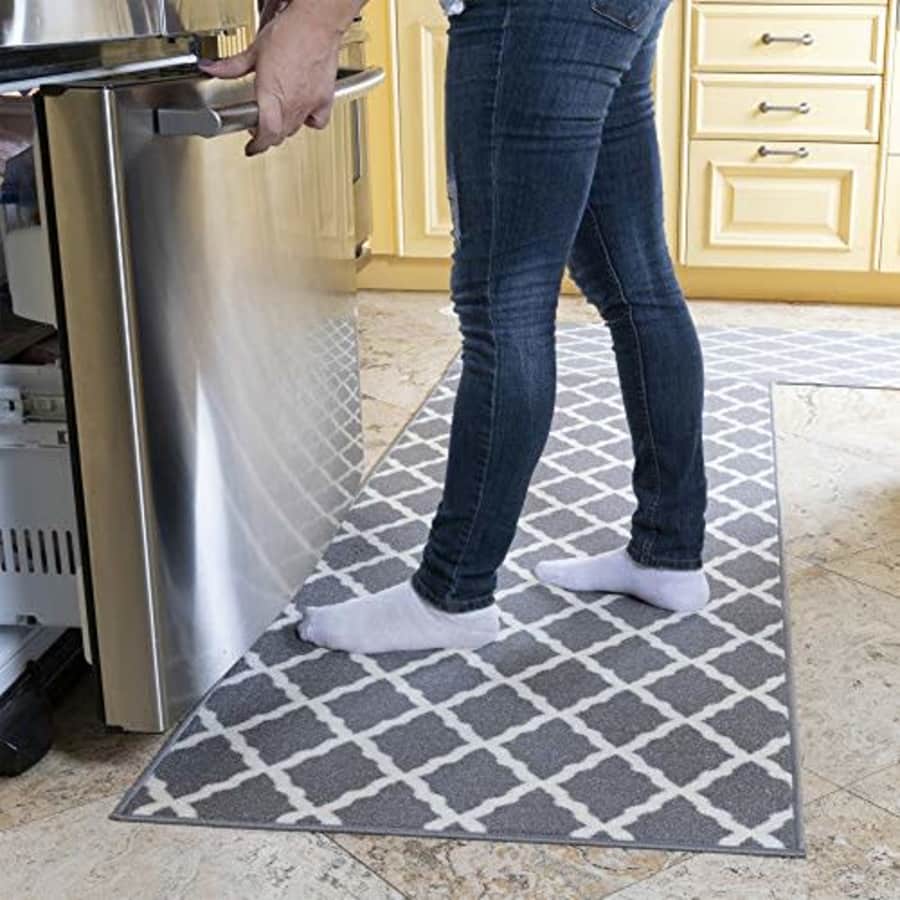 Ottomanson Glamour Collection Non-Slip Moroccan Trellis Design Runner Rug, 26" X 6'0", Grey for $21 Ottomanson Glamour Collection Non-Slip Moroccan Trellis Design Runner Rug, 26" X 6'0", Grey for $21